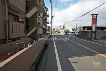敷地北西側の前面道路(北東側から)
