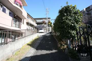 敷地北西側の前面道路（南西側から）