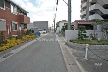 敷地北側の前面道路(西側から)