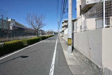 敷地西側の前面道路(南側から)