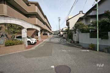 敷地南側の前面道路（西側から）