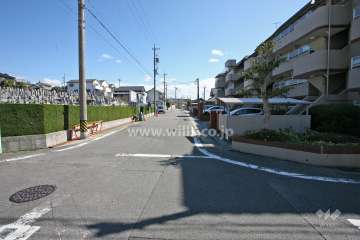 敷地北側の前面道路