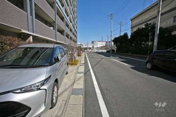 敷地南側の前面道路(西側から)