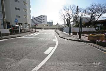 敷地南東側の前面道路(北東側から)