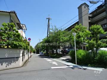 敷地北側の前面道路（西側から）