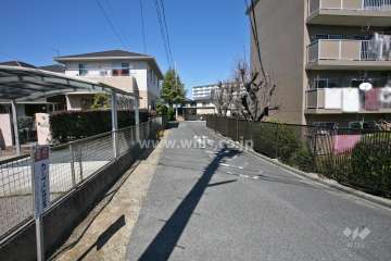 敷地西側の前面道路(南側から)