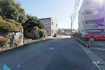 敷地南側の前面道路（北側から）