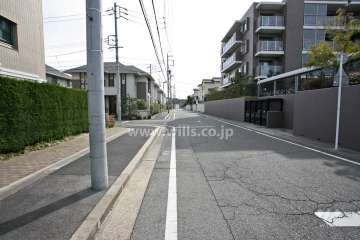 敷地東側の前面道路（北側から）