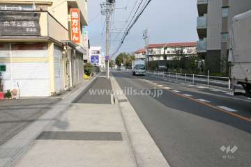 敷地西側の前面道路（南側から）