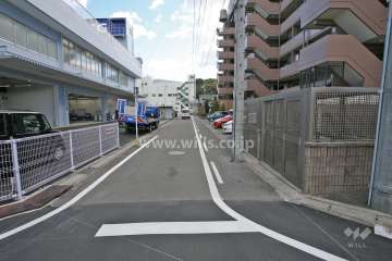 敷地北東側の前面道路(北西側から)