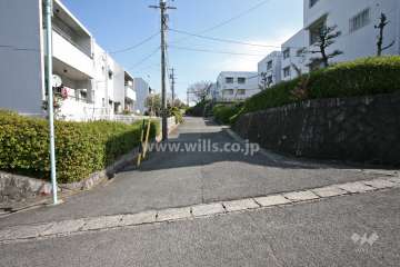 敷地北側の前面道路(西側から)