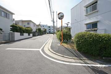 敷地東側の前面道路(北側から)