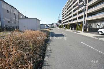 敷地東側の前面道路（北側から）