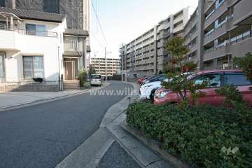 敷地西側の前面道路（南側から）