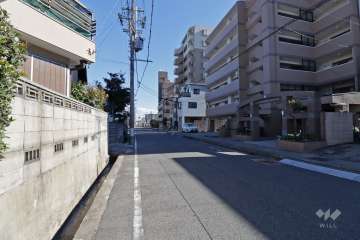 敷地北側の前面道路（西側から）