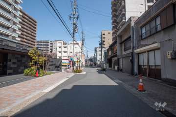 敷地南側の前面道路（西側から）