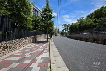 敷地西側の前面道路（北側から）