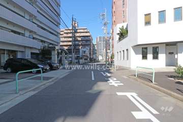 敷地東側の前面道路（南側から）