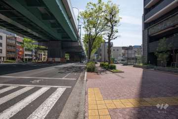 敷地東側の前面道路（北側から）