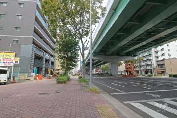 敷地東側の前面道路（南側から）