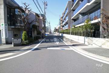 敷地の南側前面道路（東側から）