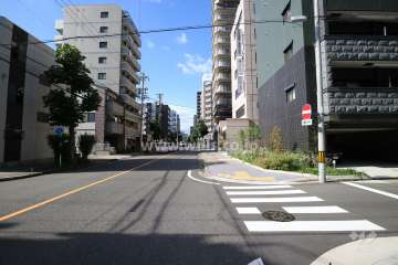敷地西側の前面道路（南側から）