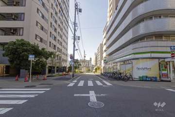 敷地南側の前面道路（東側から）