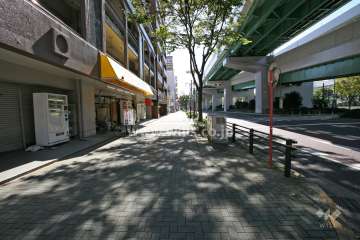 敷地西側の前面道路（北側から）