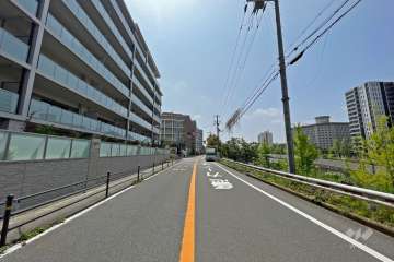 敷地西側の前面道路（北側から）