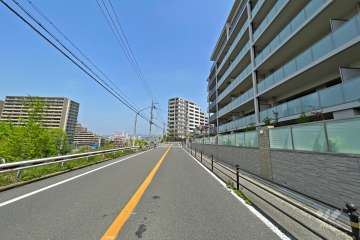 敷地西側の前面道路（南側から）