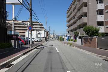 敷地北側の前面道路（東側から）
