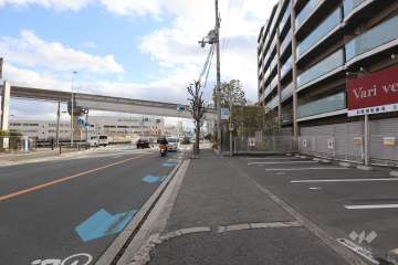 敷地東側の前面道路（北側から）