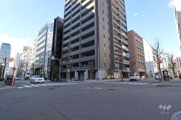 敷地南側と東側の前面道路（南東側から）