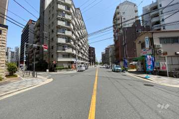 敷地南側の前面道路（西側から）