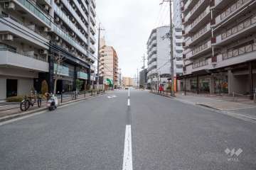 敷地南側の前面道路（西側から）