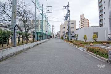 敷地北側の前面道路（西側から）