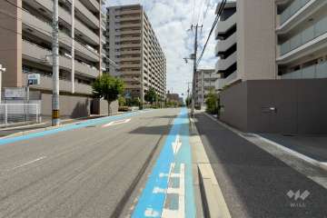 敷地北側の前面道路（西側から）