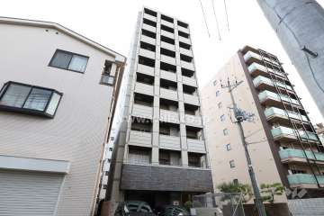 ライジングコート深江本町フラワーパークのマンション外観（北東側から）