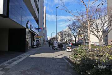 敷地東側の前面道路（南側から）