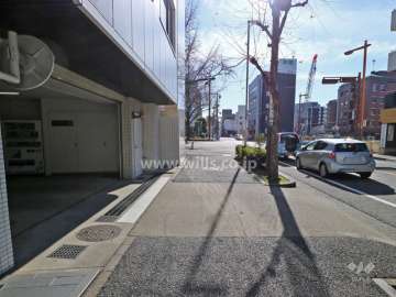 敷地の西側前面道路（北側から）