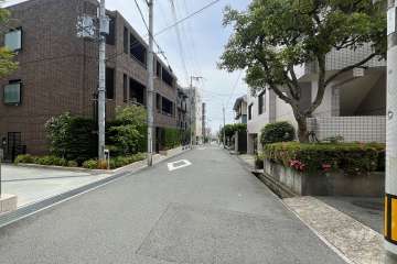 敷地西側の前面道路（北側から）