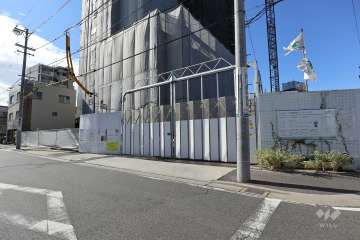 ライオンズ名駅通ゲートライズの外観（北東側から）・（工事中）