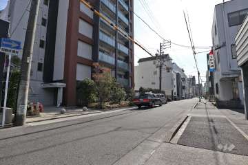 敷地西側の前面道路（北側から）