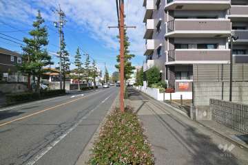 敷地西側の前面道路（南側から）