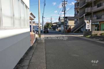 敷地北側の前面道路(西側から)