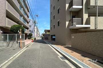 敷地北側の前面道路（西側から）