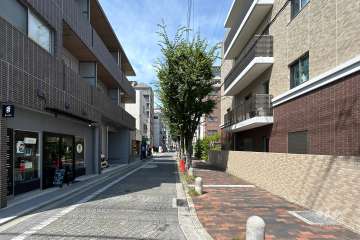 敷地西側の前面道路（南側から）