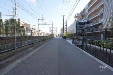 敷地北側の前面道路（西側から）