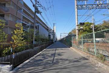 敷地北側の前面道路（東側から）