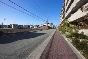 敷地南東側の前面道路（東側から）